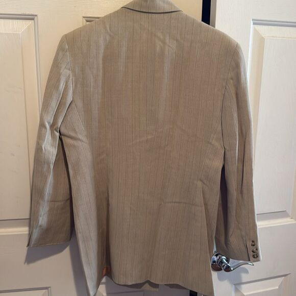 Ann Taylor Size 10 Button Front Pockets Slimming Pin Stripe Woman’s Suit Jacket - Picture 8 of 11